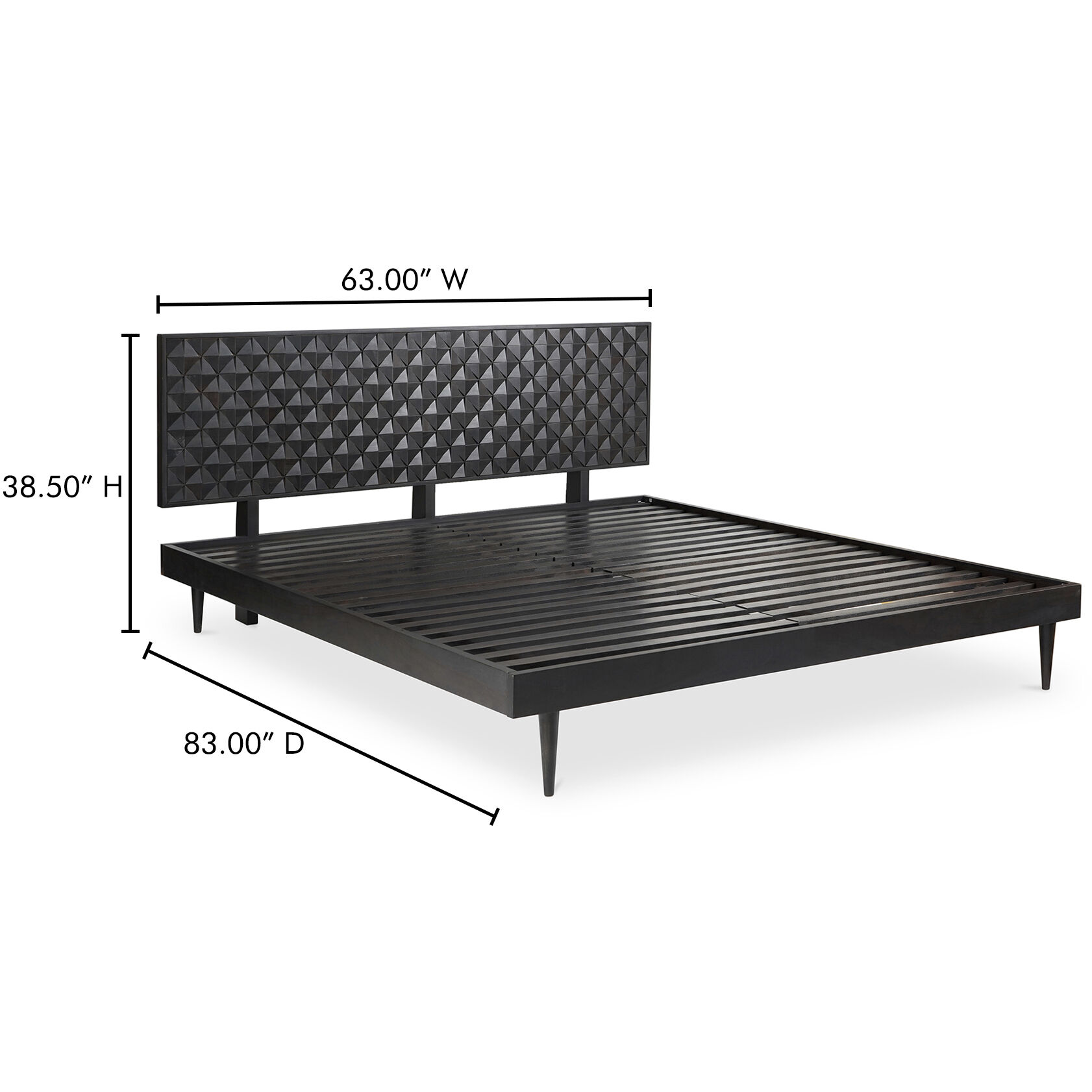 Pablo Black Bed, Queen