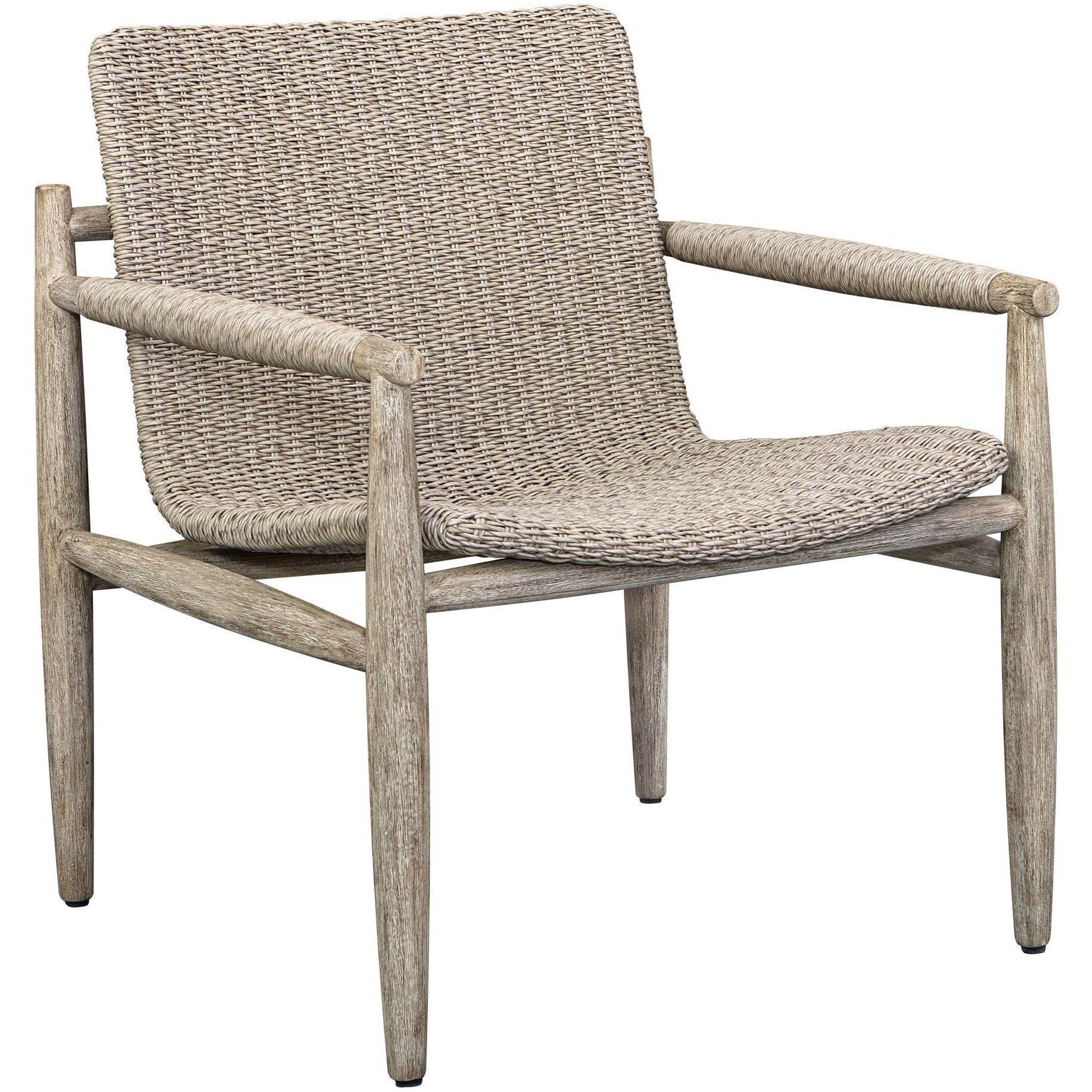 Sumba Light Gray and Cerused Wheat Outdoor Lounge Chair