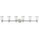 Middlebush 6 Light 55 inch Brushed Nickel Vanity Sconce Wall Light