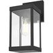 Peter 1 Light 14 inch Black Outdoor Wall Sconce