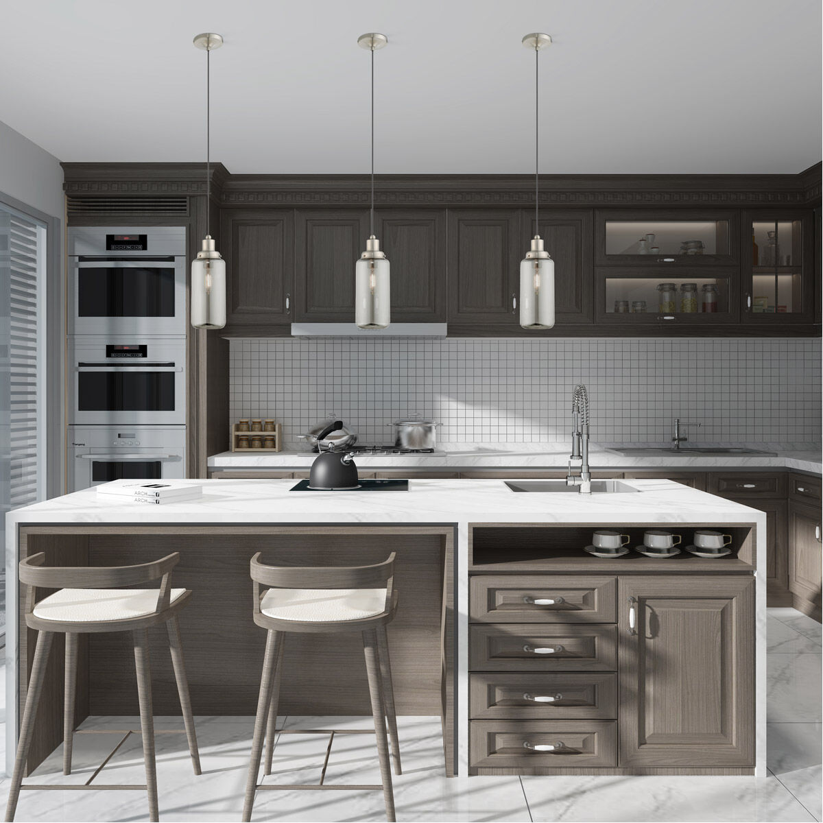 Art Glass 1 Light 5 inch Brushed Nickel Mini Pendant Ceiling Light