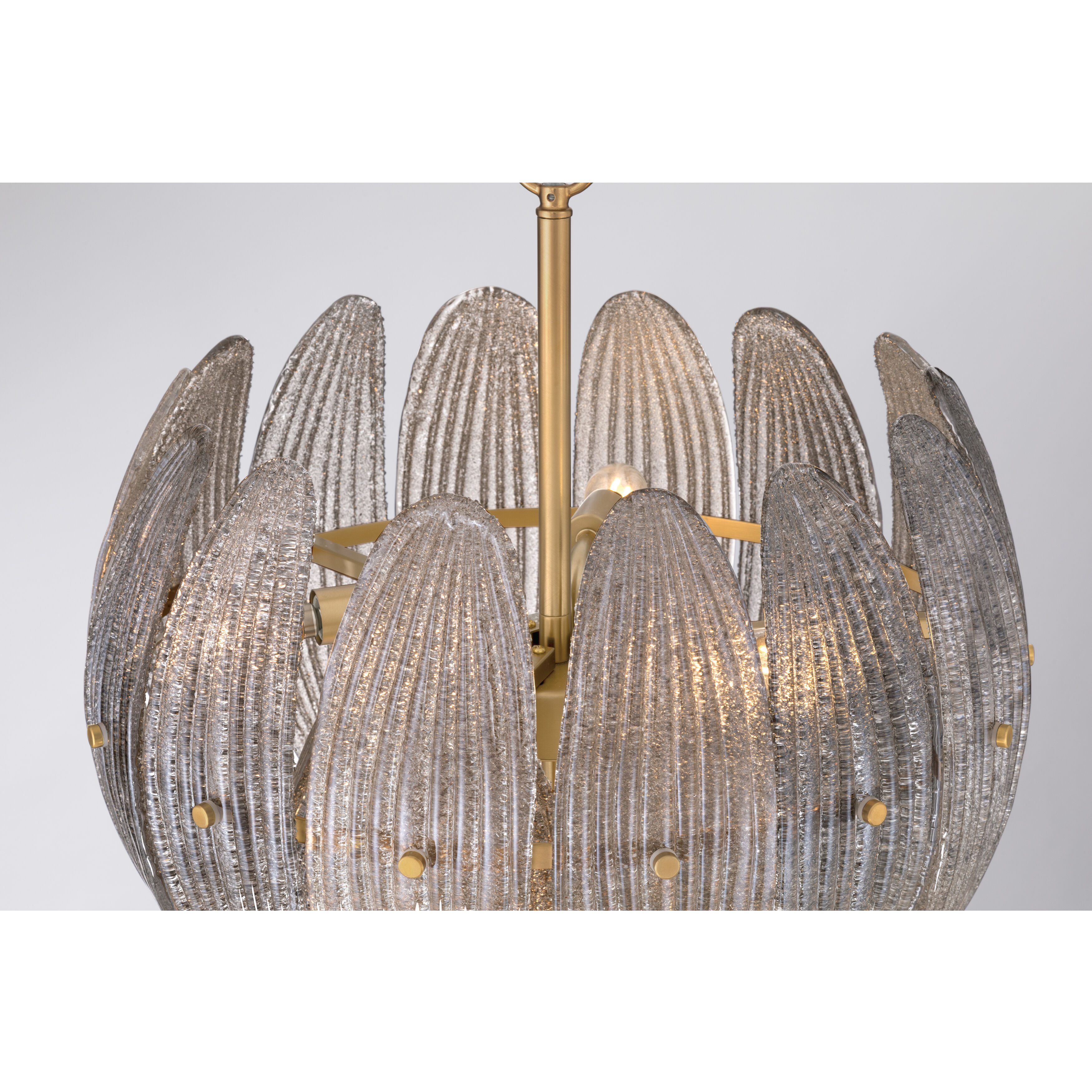 Marclaire 6 Light 19.75 inch Legacy Brass Pendant Ceiling Light in Grey Textured Handmade Glass