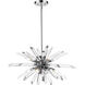 Burst 8 Light 33.25 inch Chrome Chandelier Ceiling Light in 45