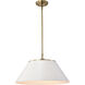 Dover 3 Light 20 inch White/Vintage Brass Pendant Ceiling Light