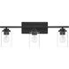 Clark 3 Light 24.75 inch Flat Black Vanity Light Wall Light