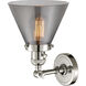 Franklin Restoration Large Cone LED 8 inch Polished Nickel Sconce Wall Light, Franklin Restoration