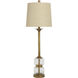 Signature 34 inch 150 watt Clear and Gold Table Lamp Portable Light