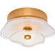 kate spade new york Leighton LED 6 inch Soft Brass Layered Flush Mount Ceiling Light in Cream Tinted Glass
