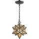 Moravian Star 1 Light 9 inch Oil Rubbed Bronze with Mercury Mini Pendant Ceiling Light