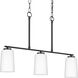 Adley 3 Light 26 inch Matte Black Linear Chandelier Ceiling Light