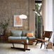 Morelli 85 inch 9 watt Weathered Brass and Walnut with Black Arc Floor Lamp Portable Light