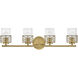 Della 4 Light 33.75 inch Lacquered Brass Vanity Light Wall Light
