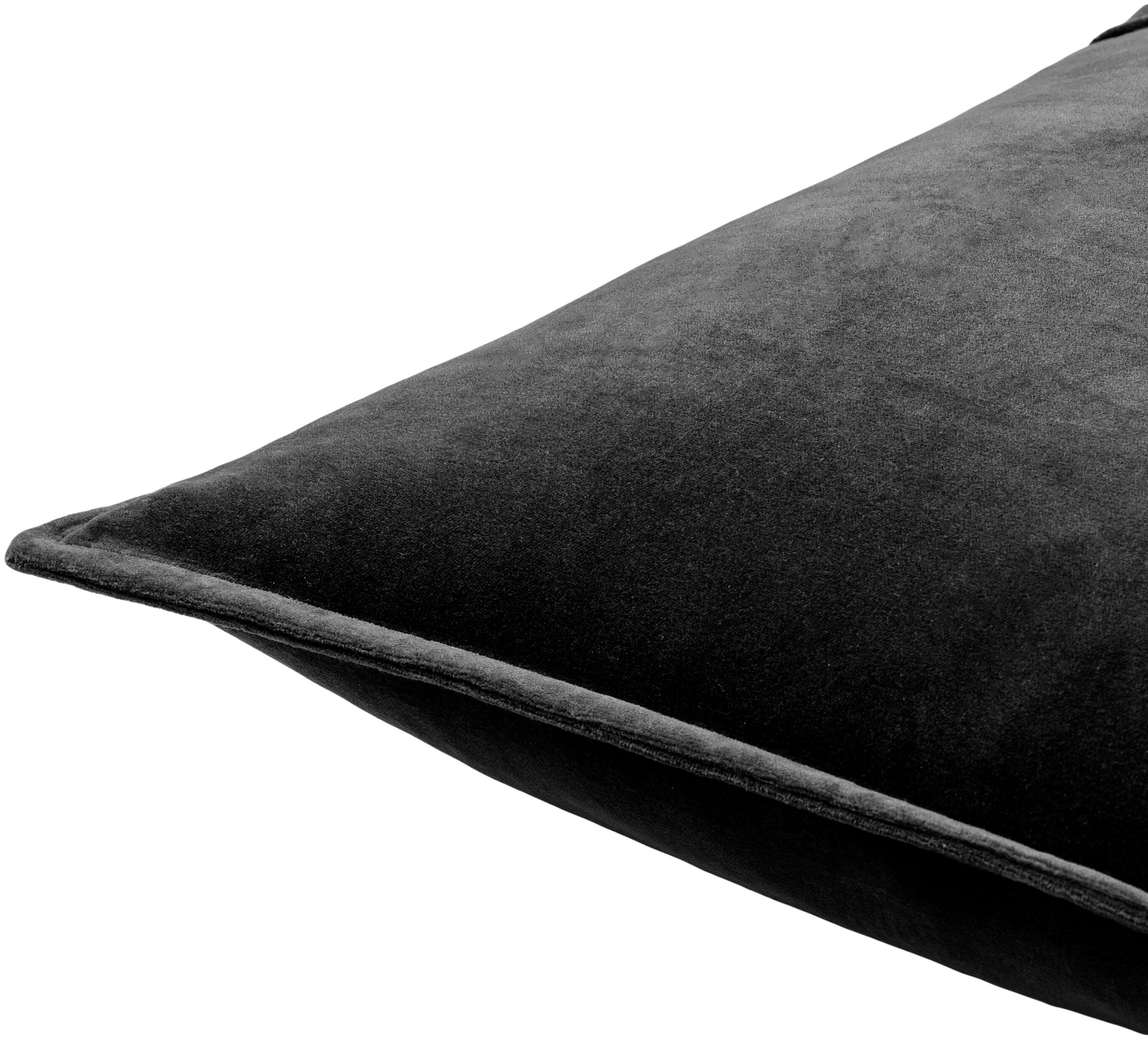 Cotton Velvet 22 X 22 inch Black Pillow Kit, Square