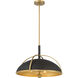 Yorkshire 4 Light 20.75 inch Dark Matte Black and Legacy Brass Pendant Ceiling Light