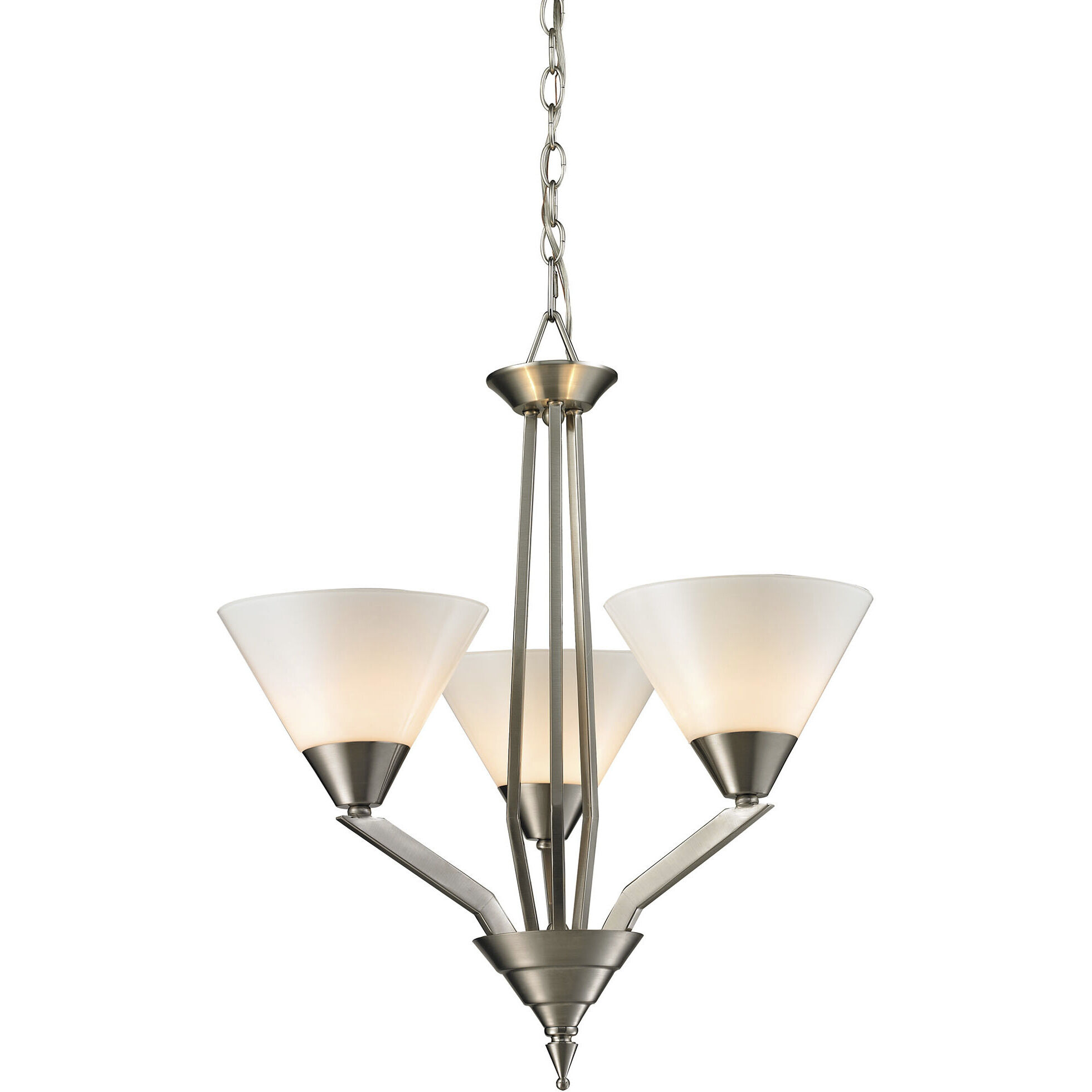 Tribecca 3 Light 21 inch Brushed Nickel Chandelier Ceiling Light