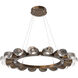 Pebble LED Flat Bronze Chandelier Ceiling Light, Ring