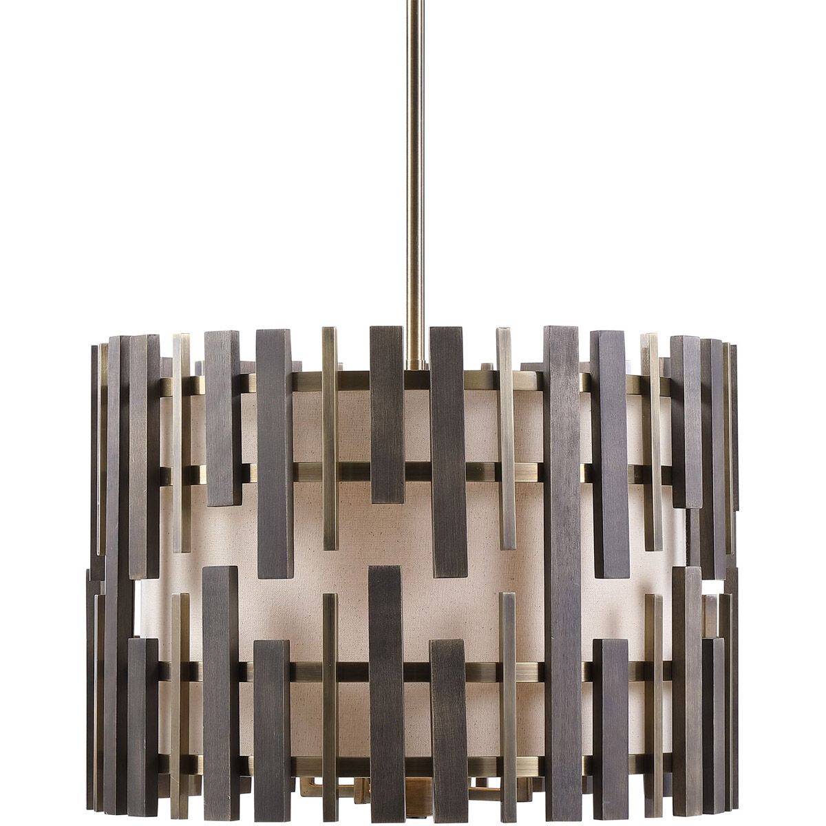 Myers 4 Light 21 inch Antique Brass Drum Pendant Ceiling Light