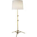 Thomas O'Brien Studio Tri 53.5 inch 75.00 watt Hand-Rubbed Antique Brass Floor Lamp Portable Light in Linen