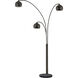 Triplet 85 inch 14.00 watt Black Nickel Arc Floor Lamp Portable Light