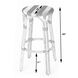 Tobias Round Rattan 30" Bar Stool in White and Gray Dot
