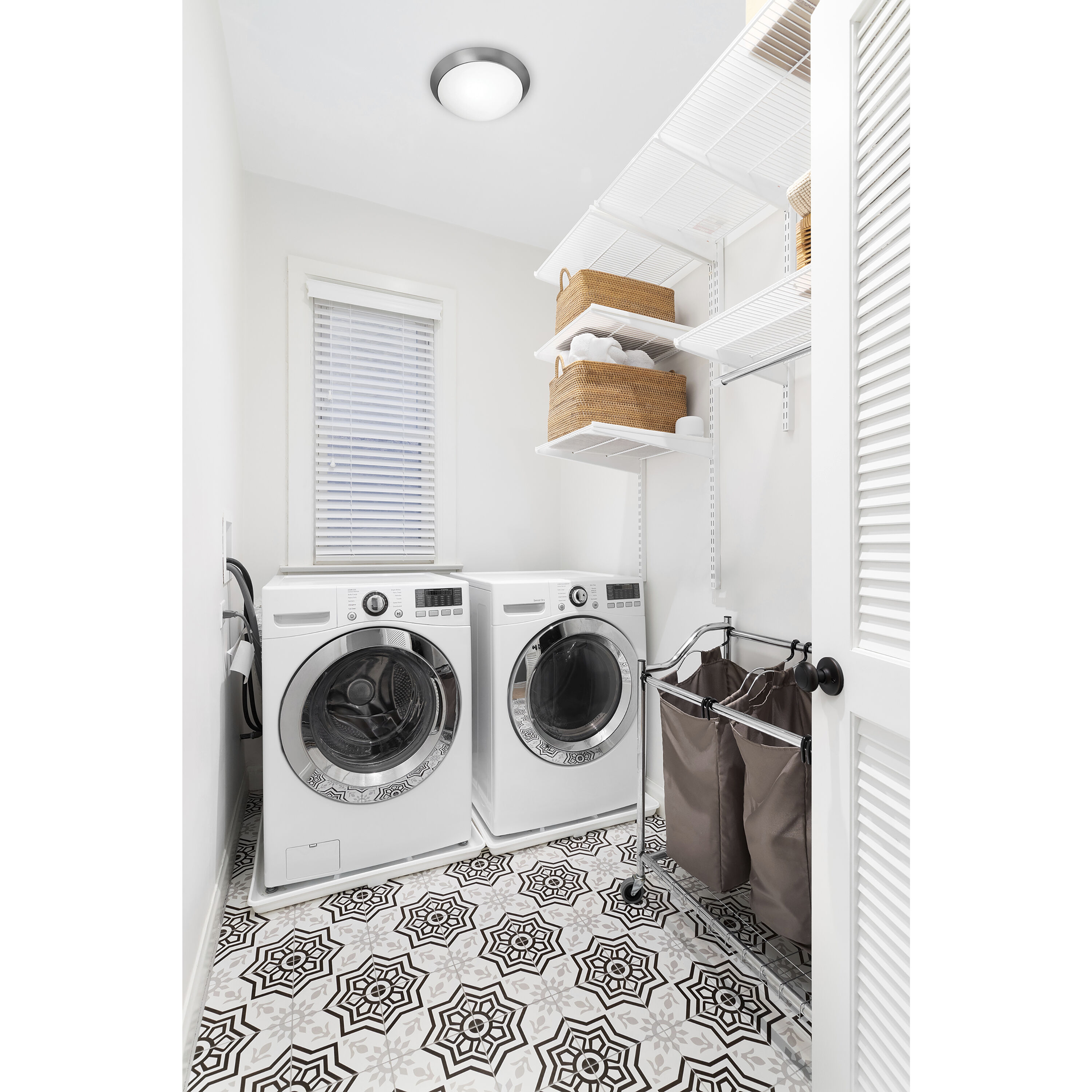 Cobalt LED 13 inch Brushed Steel Flush Mount Ceiling Light