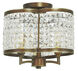 Grammercy 3 Light 12 inch Hand Painted Palacial Bronze Semi-Flush Mount Ceiling Light