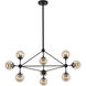 Canada LED 39.3 inch Black Chandelier Ceiling Light, Geometric Sphere, Black Frame