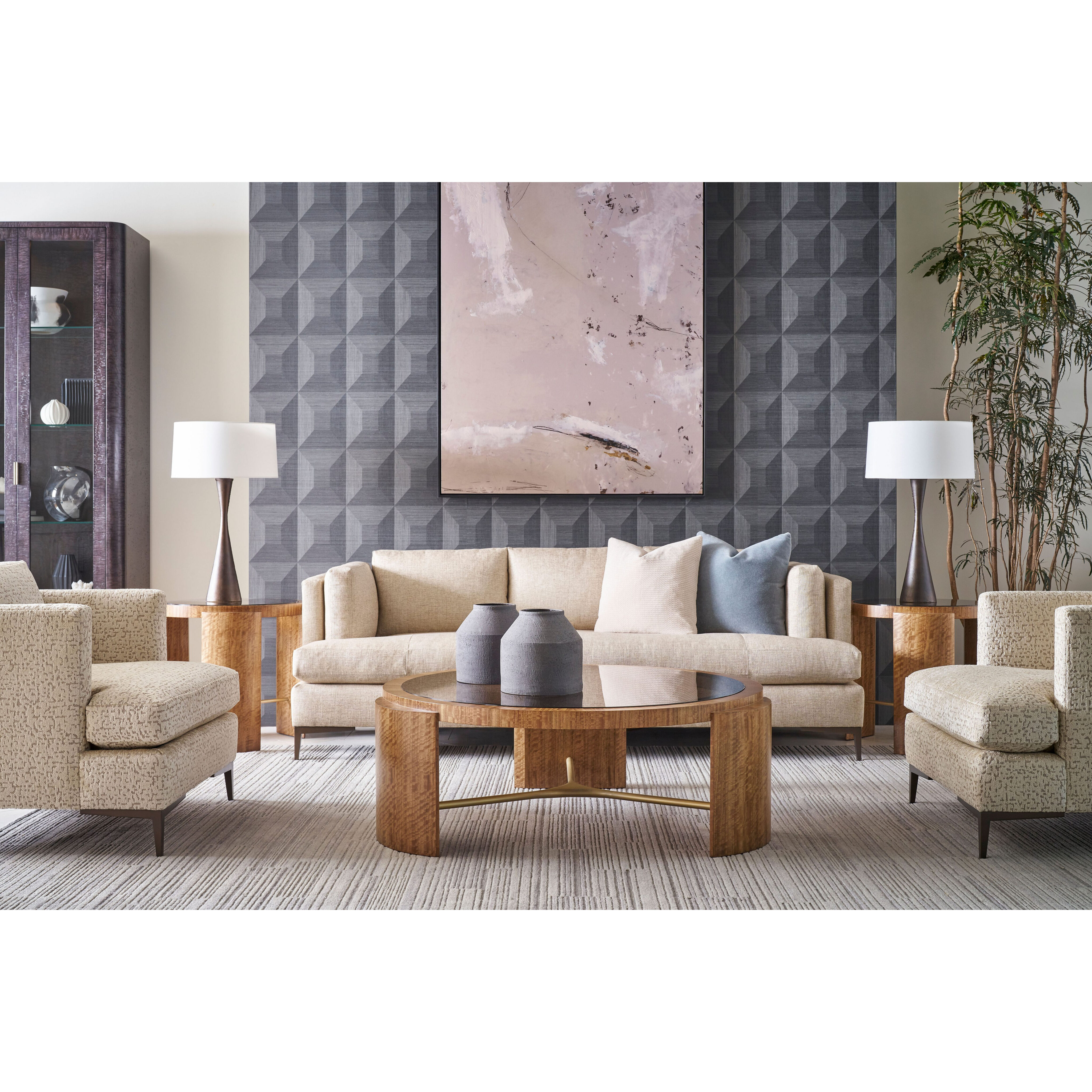 Jenson 48 X 48 inch Cocktail Table, Wooden with Glass Top