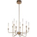 Valdi LED 27 inch Satin Brass Chandelier Ceiling Light