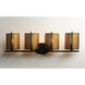 Caspian 4 Light 36.5 inch Oil Rubbed Bronze and Antique Brass Wall Sconce Wall Light