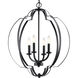 Voleta 4 Light 22 inch Black Large Foyer Pendants Ceiling Light, Large