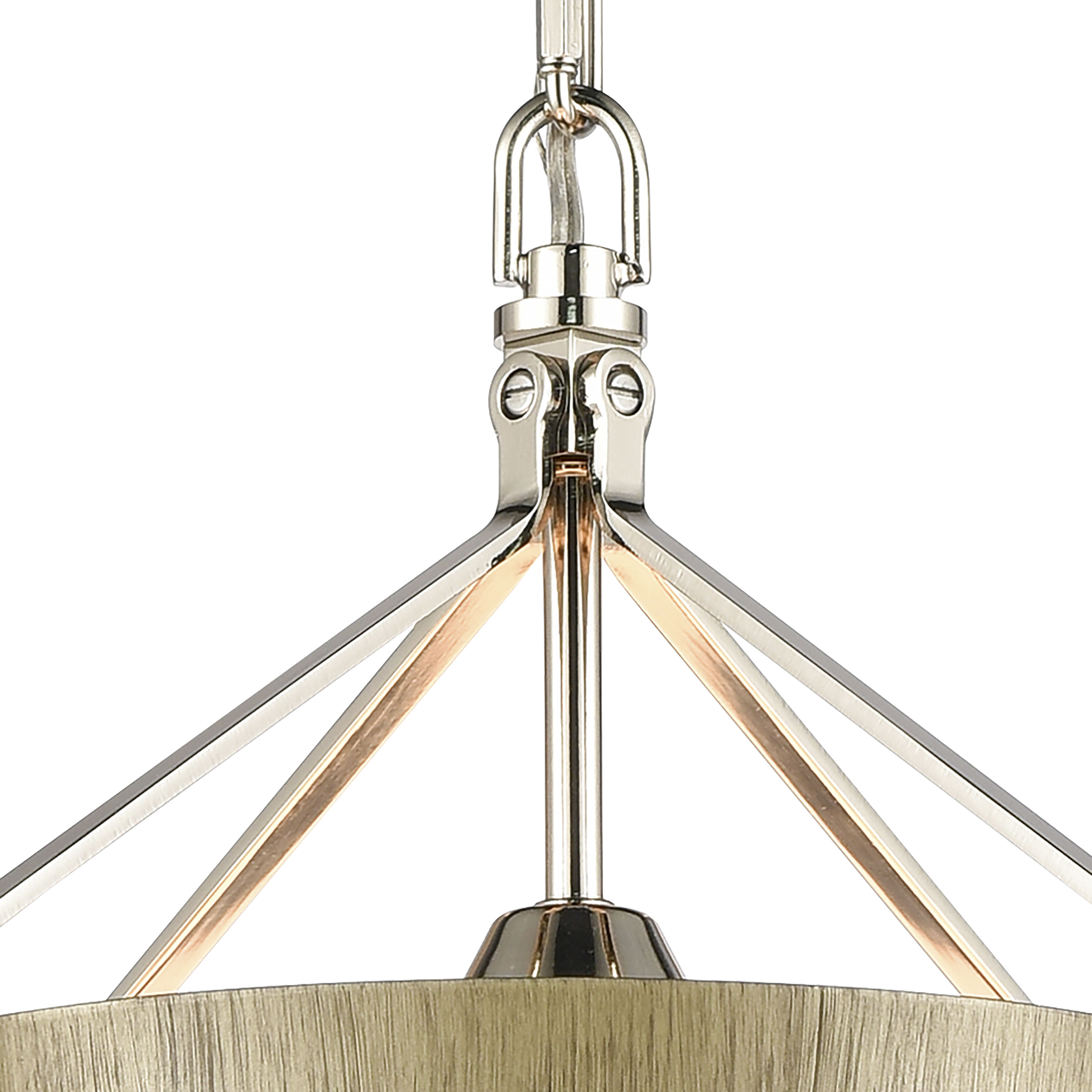 Marin 1 Light 10.5 inch Polished Nickel with Wood Tone Pendant Ceiling Light