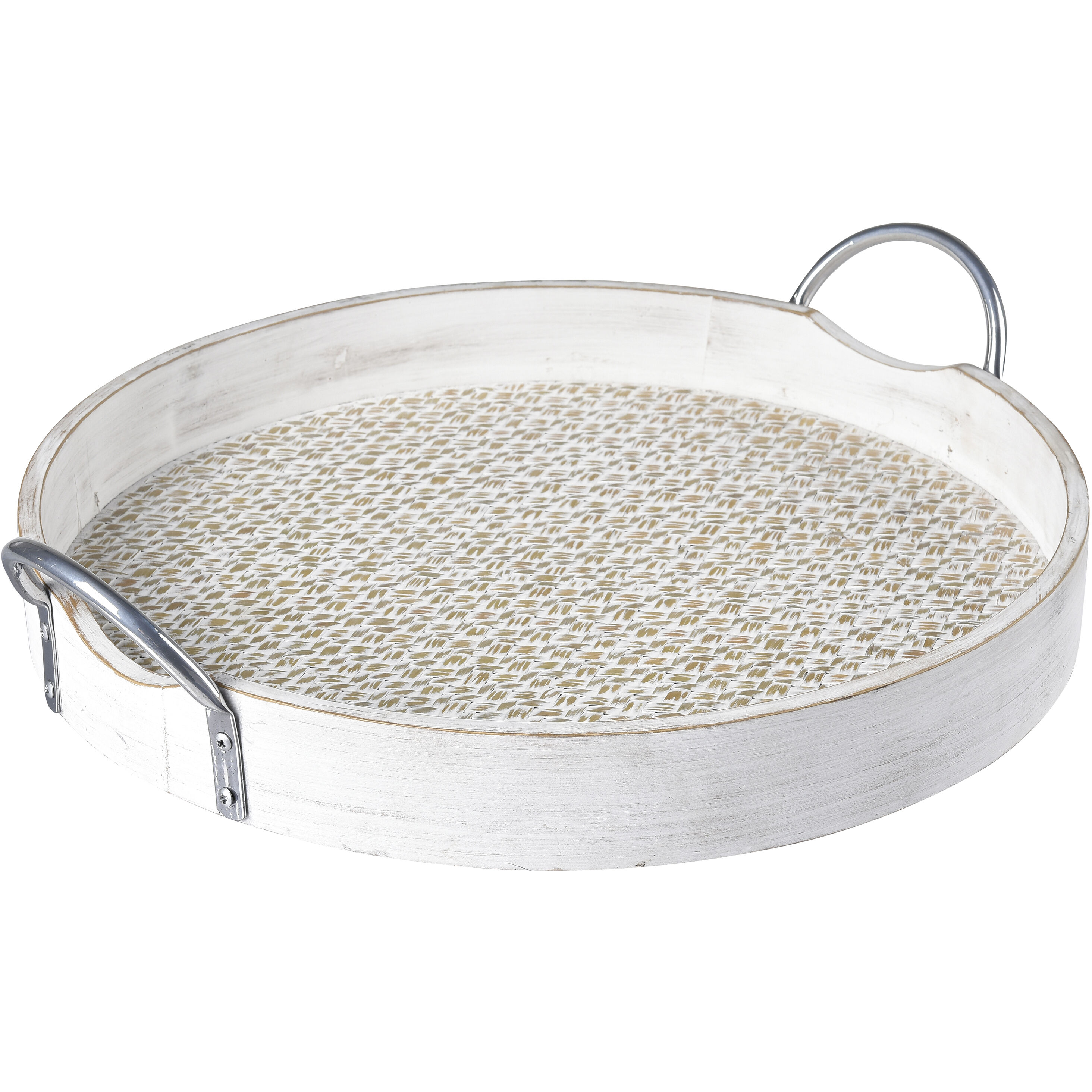 Fabian Weathered White with Bleached and Silver Tray, Set of 2