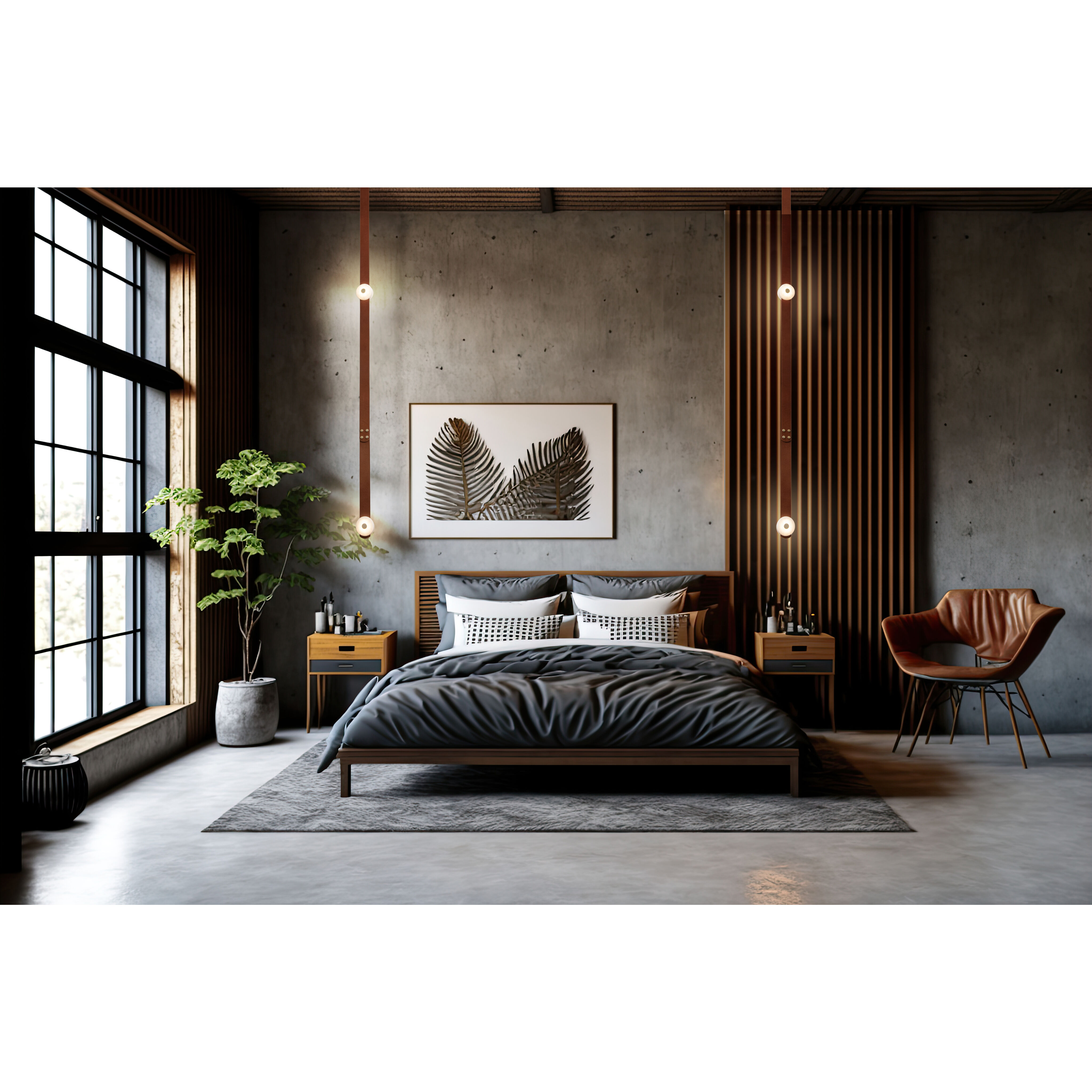 Art & Alchemy SNAPS LED 4 inch Modern Brass Pendant Ceiling Light in Chestnut Leather with Alabaster, Small