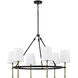 Hollis 6 Light 35 inch Matte Black with Hammered Gold Chandelier Ceiling Light