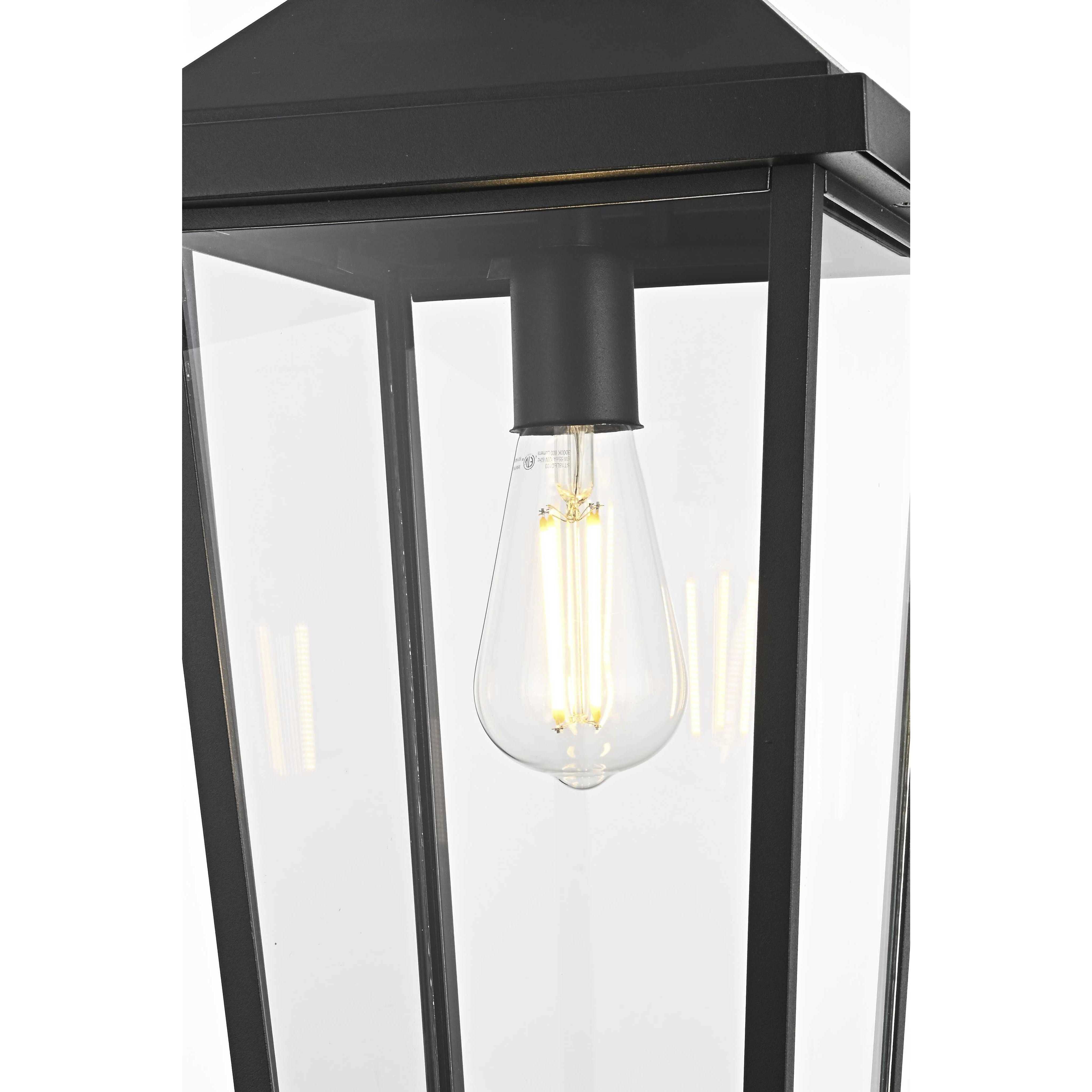 Luz 1 Light 9 inch Black Outdoor Pendant