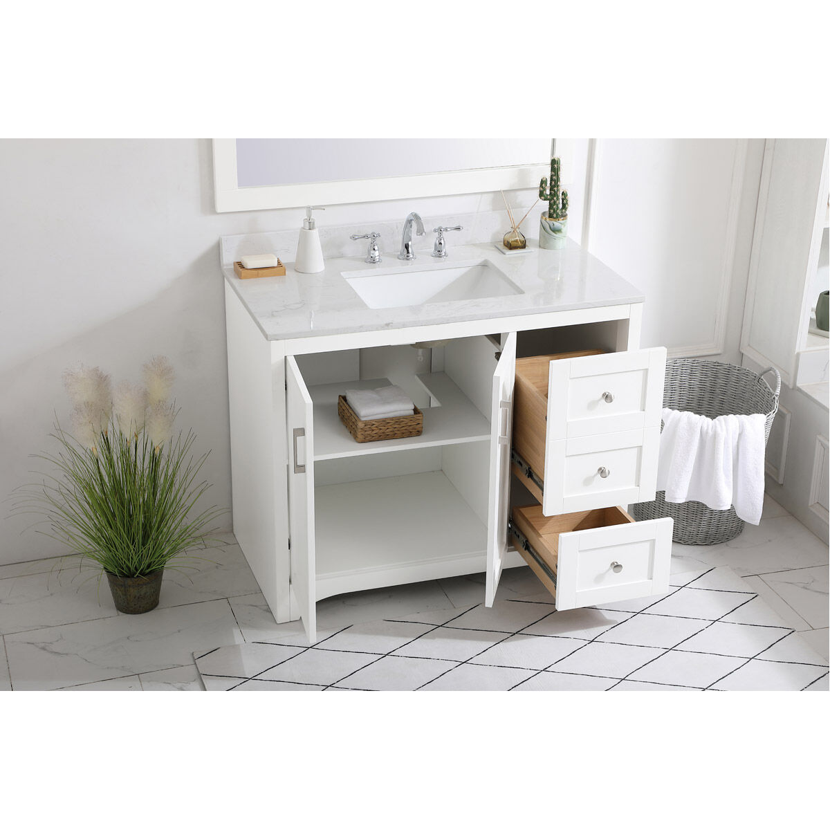 Moore 42 X 22 X 34 inch White Vanity Sink Set