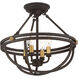 Sergeant 4 Light 16 inch Western Bronze Semi-Flush Mount Ceiling Light