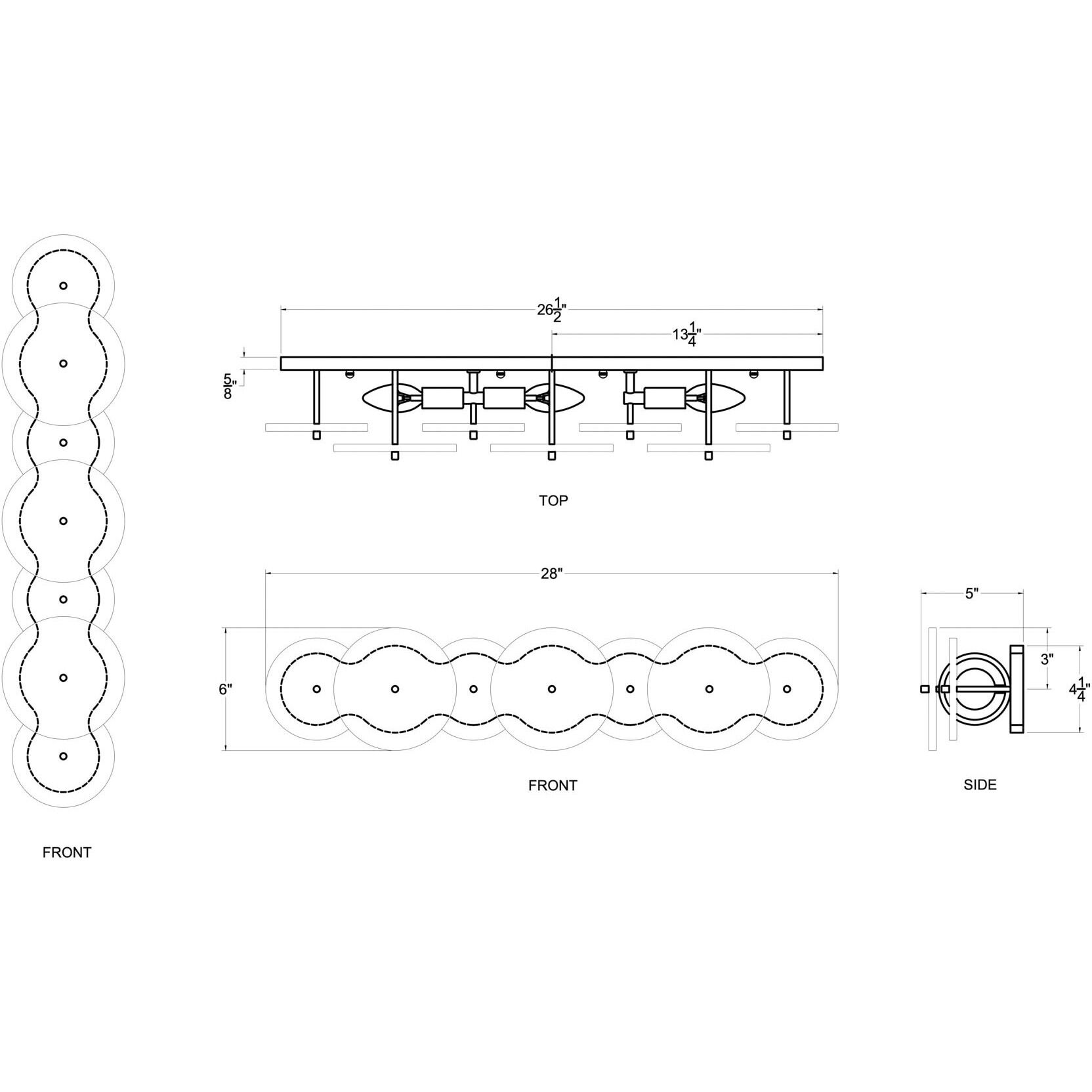 Cosmos 3 Light 28 inch Matte Black Bath Vanity Light Wall Light, Smithsonian Collaboration