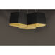 Honeycomb LED 16 inch Black and Gold Pendant System Ceiling Light