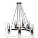 Flame 12 Light 36 inch Matte Black Chandelier Ceiling Light