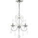 Donatella 3 Light 12 inch Brushed Nickel Convertible Mini Chandelier/Ceiling Mount Ceiling Light