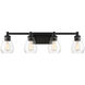 Clarity 4 Light 32 inch Coal Bath Vanity Wall Light