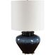 Andrus 24.25 inch 150 watt Multi-tonal Blue Glaze and Antique Brass Table Lamp Portable Light