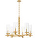 Lee Boulevard 6 Light 29 inch Aged Brass Chandelier Ceiling Light
