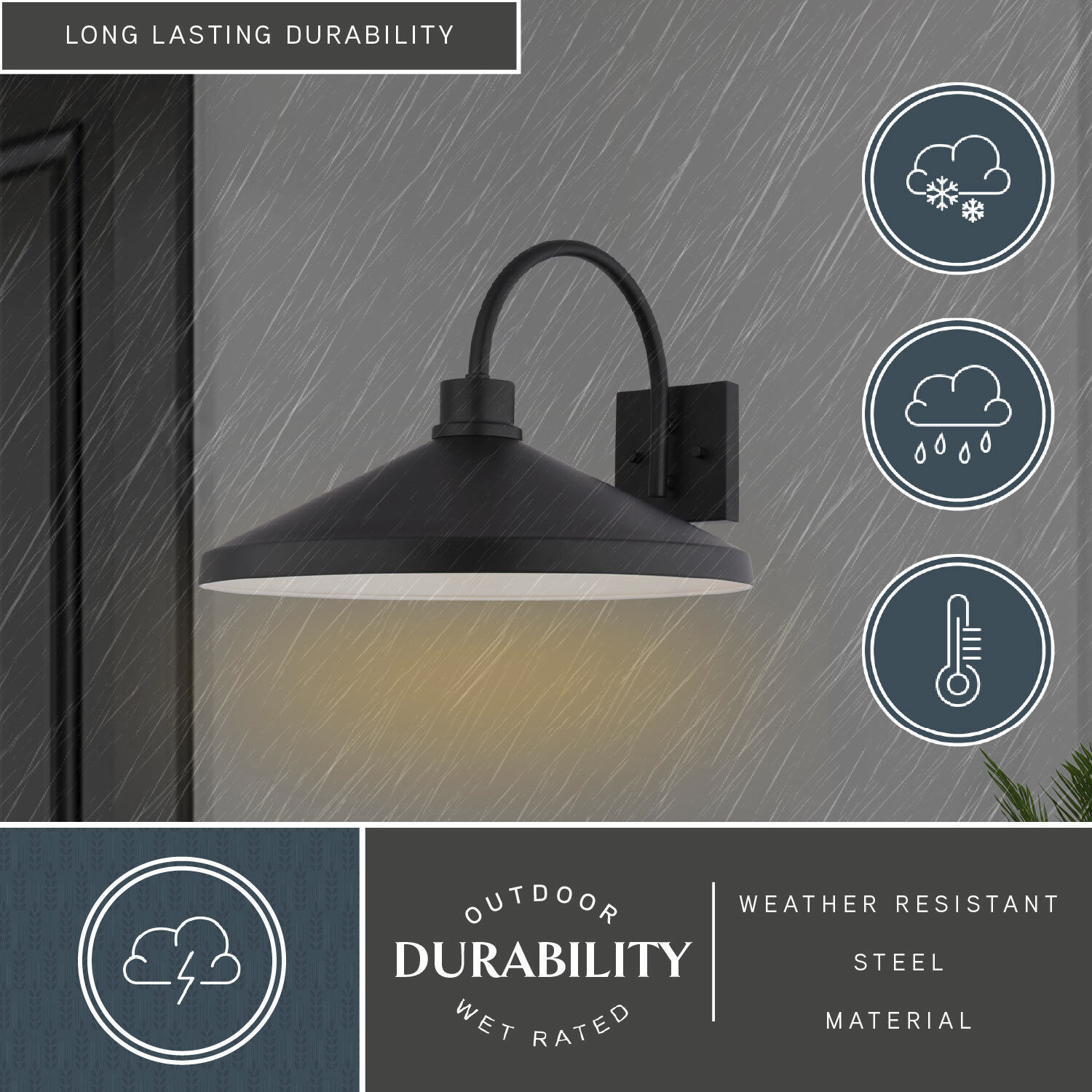 Highland Park 1 Light 11.75 inch Matte Black and White Outdoor Wall