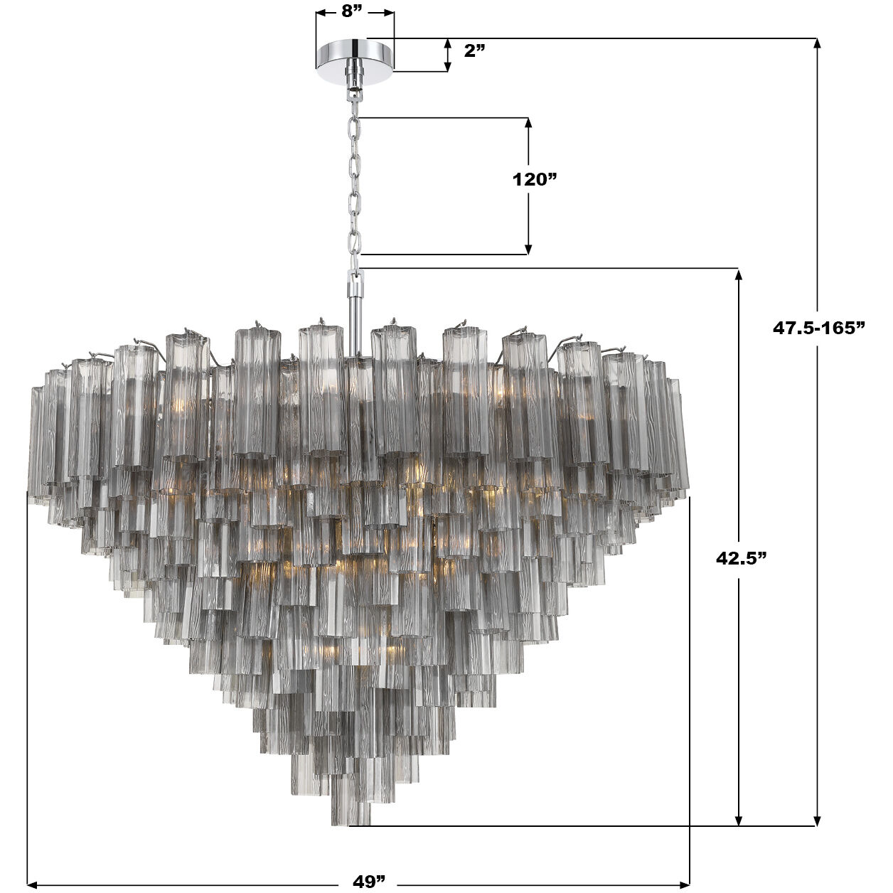 Addis 28 Light 49 inch Polished Chrome Chandelier Ceiling Light