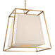 Kyle 6 Light 24 inch Aged Brass Chandelier Ceiling Light in White Faux Silk