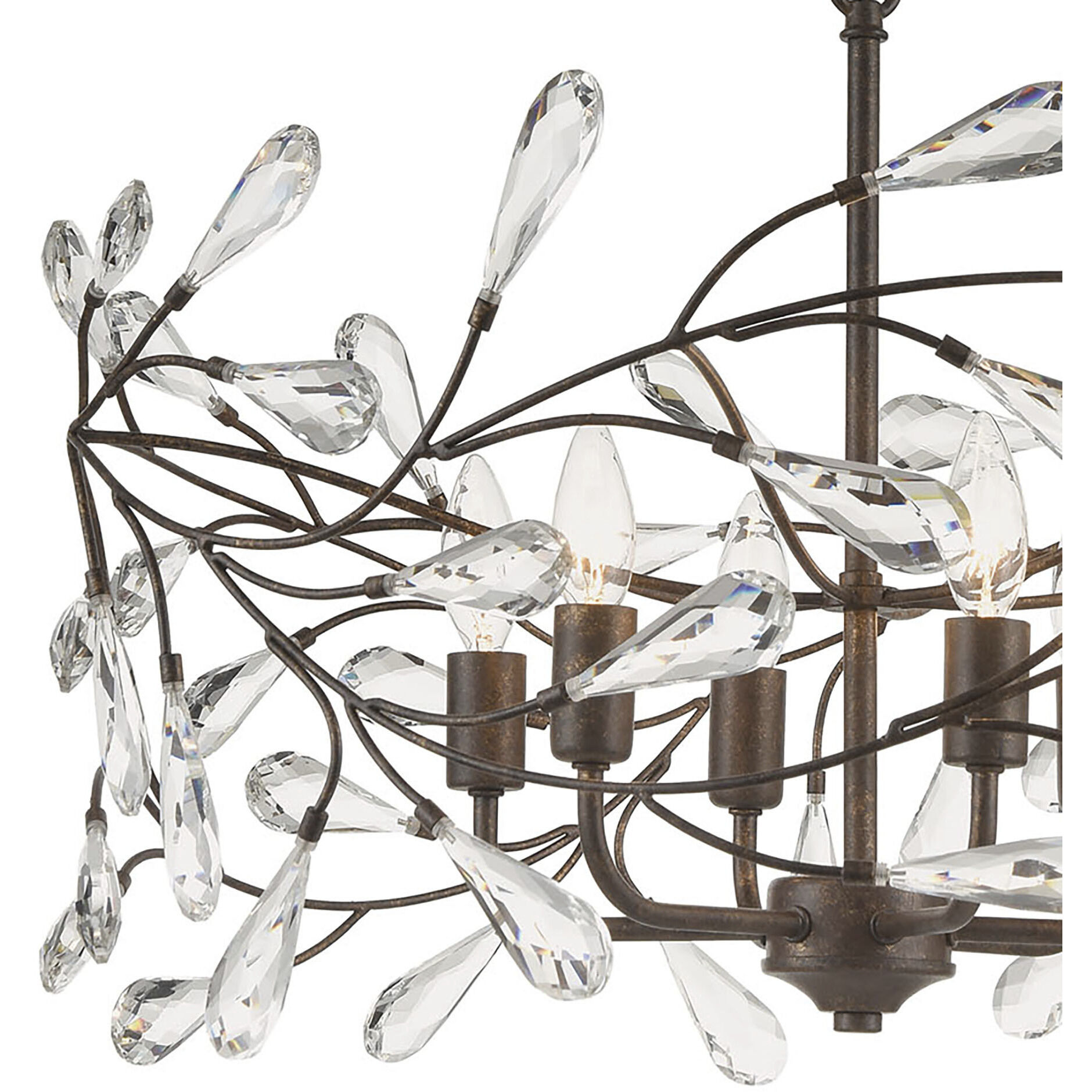 Crislett 6 Light 23 inch Sunglow Bronze Chandelier Ceiling Light