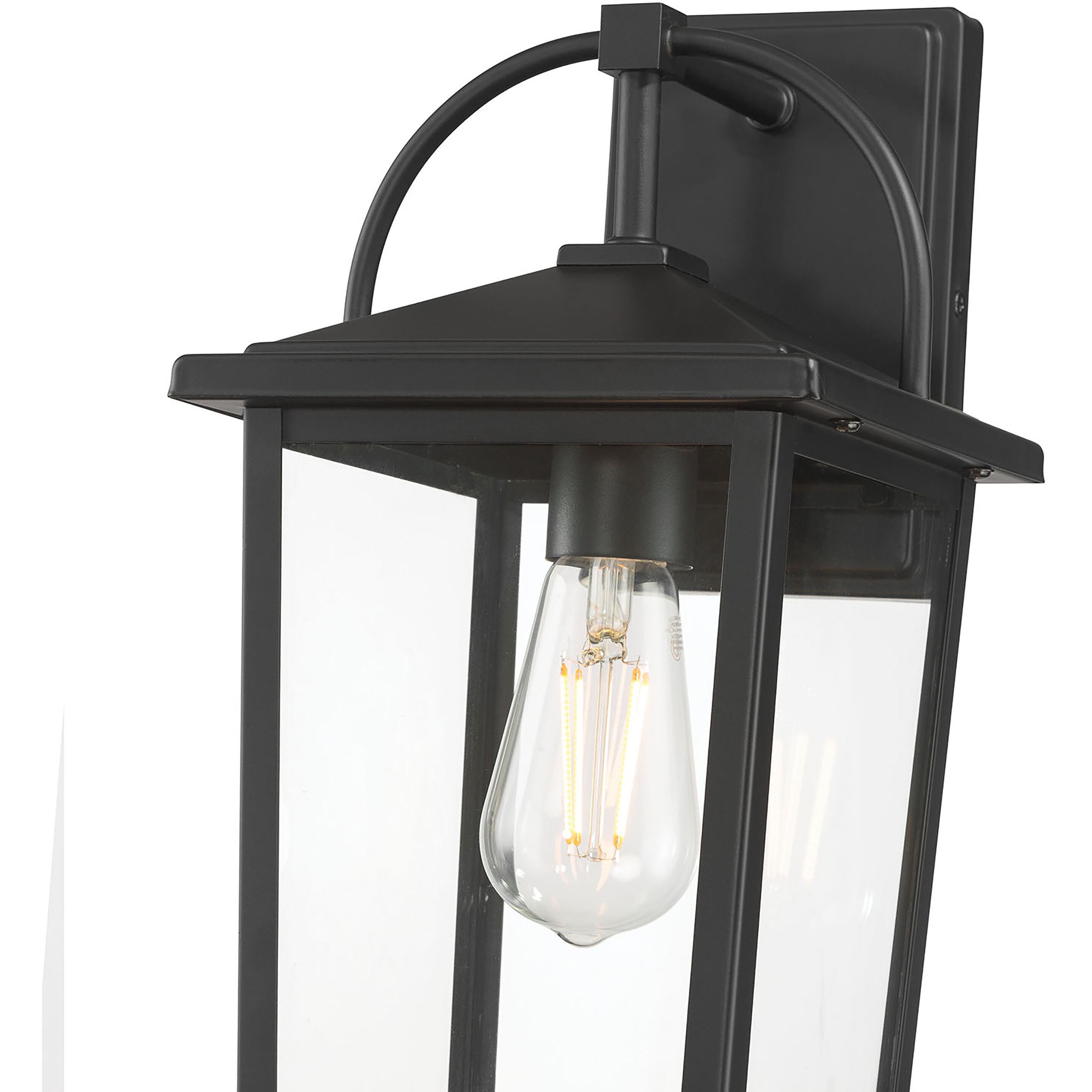 Strathden 1 Light 13.5 inch Powder Coated Black Outdoor Wall Sconce